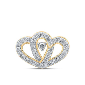 Diamond Heart & Love Symbol Pendant | 10kt Yellow Gold Womens Round Diamond Slide Heart Pendant 3/8 Cttw | Splendid Jewellery GND