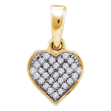 Load image into Gallery viewer, Radiant Love: 10kt Yellow Gold Diamond Heart Pendant product  Top View from Splendid Jewellery