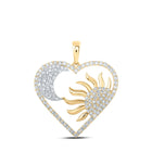 10kt Yellow Gold Diamond Celestial Love Pendant - Top View