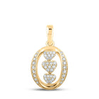 Radiant Love: 10kt Yellow Gold Diamond Triple Heart Pendant - Top View