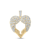 Radiant Love Diamond Wing Heart Pendant in 10kt Yellow Gold - Top View