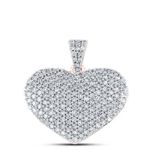 Load image into Gallery viewer, Enchanting Rose Gold Diamond Heart Pendant: A Captivating Symbol of Love and Romance - Top View