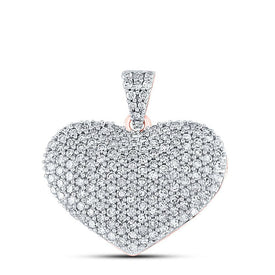 Enchanting Rose Gold Diamond Heart Pendant: A Captivating Symbol of Love and Romance - Top View