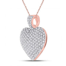 Load image into Gallery viewer, Enchanting Rose Gold Diamond Heart Pendant: A Captivating Symbol of Love and Romance - Side View