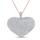 Radiant Love: 14kt Rose Gold Diamond Heart Pendant - Top View