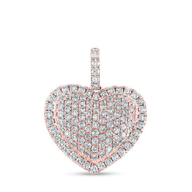 14kt Rose Gold Diamond Heart & Love Symbol Pendant - Top View