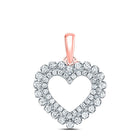 14kt Rose Gold Diamond Heart & Love Symbol Pendant: Captivating Elegance for Eternal Love - Top View