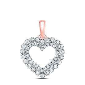 14kt Rose Gold Diamond Heart & Love Symbol Pendant: Captivating Elegance for Eternal Love - Top View