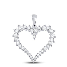 Load image into Gallery viewer, 14kt White Gold Diamond Heart &amp; Love Symbol Pendant - Top View