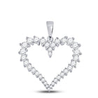 14kt White Gold Diamond Heart & Love Symbol Pendant - Top View