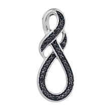 Load image into Gallery viewer, Eternal Love Black Diamond Infinity Heart Pendant  Top View from Splendid Jewellery