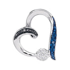 Radiant Blue Diamond Heart Pendant - Symbol of Love and Devotion  Top View from Splendid Jewellery