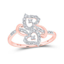 Load image into Gallery viewer, Romantic Rose Gold Diamond Heart Ring Top view from the 10Kt Rose Gold Womens Round Diamond Heart Ring 3 8 Cttwpin213668 collection by Splendid Jewellery