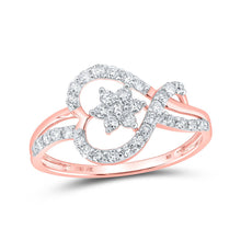 Load image into Gallery viewer, Radiant Love Diamond Heart Ring Top view from the 10Kt Rose Gold Womens Round Diamond Heart Ring 3 8 Cttwpin219214 collection by Splendid Jewellery