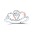 Captivating Harmony Diamond Heart Ring Top view from the 10Kt Two Tone Gold Womens Round Diamond Overlapping Heart Ring 1 5 Cttwpin213499 collection by Splendid Jewellery