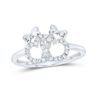 10kt White Gold Double Heart Diamond Ring - A Timeless Symbol of Love and Elegance Top view from the 10Kt White Gold Womens Round Diamond Double Heart Ring 1 6 Cttwpin219826 collection by Splendid Jewellery