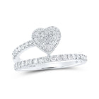 Splendid Jewellery 10kt White Gold Heart-Shaped Diamond Ring: A Mesmerizing Symbol of Love and Elegance Top view from the 10Kt White Gold Womens Round Diamond Heart Ring 1 2 Cttwpin219970 collection by Splendid Jewellery