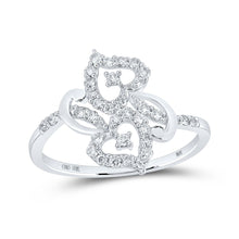 Load image into Gallery viewer, Captivating Love&#39;s Embrace Diamond Heart Ring Top view from the 10Kt White Gold Womens Round Diamond Heart Ring 3 8 Cttwpin213664 collection by Splendid Jewellery