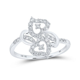 Captivating Love's Embrace Diamond Heart Ring Top view from the 10Kt White Gold Womens Round Diamond Heart Ring 3 8 Cttwpin213664 collection by Splendid Jewellery