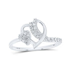 Captivating Love's Embrace Diamond Heart Ring Top view from the 10Kt White Gold Womens Round Diamond Heart Ring 1 4 Cttwpin213699 collection by Splendid Jewellery