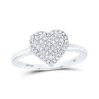 Dazzling Love Diamond Heart Ring | 10kt White Gold Womens Round Diamond Heart Ring 1/4 Cttw Top view from the 10Kt White Gold Womens Round Diamond Heart Ring 1 4 Cttwpin230048 collection by Splendid Jewellery