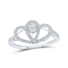 Load image into Gallery viewer, Captivating Love&#39;s Embrace Diamond Heart Ring Top view from the 10Kt White Gold Womens Round Diamond Heart Ring 1 5 Cttwpin213493 collection by Splendid Jewellery
