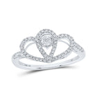 Captivating Love's Embrace Diamond Heart Ring Top view from the 10Kt White Gold Womens Round Diamond Heart Ring 1 5 Cttwpin213493 collection by Splendid Jewellery