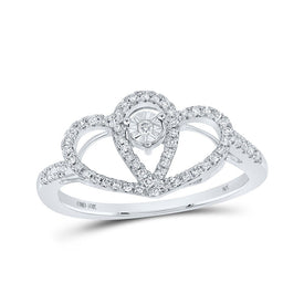 Captivating Love's Embrace Diamond Heart Ring Top view from the 10Kt White Gold Womens Round Diamond Heart Ring 1 5 Cttwpin213493 collection by Splendid Jewellery