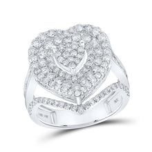 Load image into Gallery viewer, Enchanting Love Story Diamond Heart Ring Top view from the 10Kt White Gold Womens Round Diamond Heart Ring 2 1 4 Cttwpin213256 collection by Splendid Jewellery