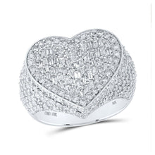 Load image into Gallery viewer, Captivating Love&#39;s Radiance Diamond Heart Ring Top view from the 10Kt White Gold Womens Round Diamond Heart Ring 2 3 4 Cttwpin216400 collection by Splendid Jewellery