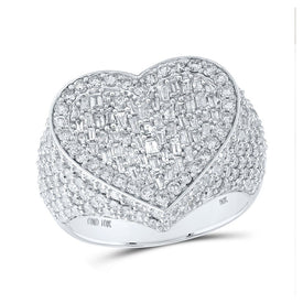 Captivating Love's Radiance Diamond Heart Ring Top view from the 10Kt White Gold Womens Round Diamond Heart Ring 2 3 4 Cttwpin216400 collection by Splendid Jewellery