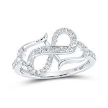 Load image into Gallery viewer, Eternal Love Diamond Heart Ring Top view from the 10Kt White Gold Womens Round Diamond Infinity Heart Ring 1 3 Cttwpin213692 collection by Splendid Jewellery