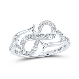Eternal Love Diamond Heart Ring Top view from the 10Kt White Gold Womens Round Diamond Infinity Heart Ring 1 3 Cttwpin213692 collection by Splendid Jewellery