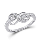 Eternal Love Diamond Knot Ring Top view from the 10Kt White Gold Womens Round Diamond Knot Infinity Ring 1 6 Cttwpin209341 collection by Splendid Jewellery