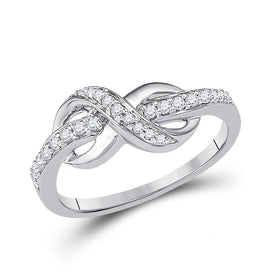 Eternal Love Diamond Knot Ring Top view from the 10Kt White Gold Womens Round Diamond Knot Infinity Ring 1 6 Cttwpin209341 collection by Splendid Jewellery