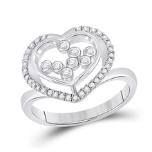 Load image into Gallery viewer, Enchanting Scattered Heart Diamond Ring - 10kt White Gold, 1/3 Cttw Top view from the 10Kt White Gold Womens Round Diamond Scattered Heart Ring 1 3 Cttwpin280378 collection by Splendid Jewellery
