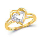10kt Yellow Gold Double Heart Diamond Ring - A Symbol of Love and Elegance product  Top View from Splendid Jewellery