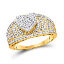 Load image into Gallery viewer, Radiant Love Diamond Heart Cluster Ring product  Top View from Splendid Jewellery