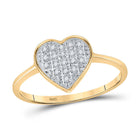 10kt Yellow Gold Diamond Heart Ring: A Timeless Symbol of Love and Elegance product  Top View from Splendid Jewellery