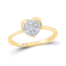 Load image into Gallery viewer, 10kt Golden Love Diamond Heart Ring product  Top View from Splendid Jewellery
