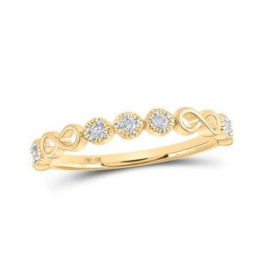 Diamond Heart Ring | 10kt Yellow Gold Womens Round Diamond Infinity Ring 1/8 Cttw | Splendid Jewellery GND