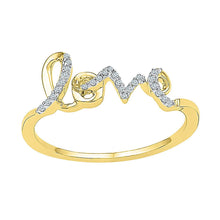 Load image into Gallery viewer, 10kt Yellow Gold Diamond Heart Love Band Ring - A Symbol of Everlasting Affection product  Top View from Splendid Jewellery