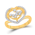 10kt Yellow Gold Scattered Heart Diamond Ring: A Captivating Expression of Love and Elegance product  Top View from Splendid Jewellery