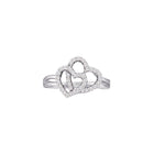 14kt White Gold Double Heart Diamond Ring: A Timeless Symbol of Love and Elegance - Top View