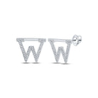 Diamond Initial Earrings in 10kt White Gold - Personalized Elegance - Splendid Jewellery