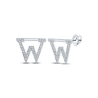 Diamond Initial Earrings in 10kt White Gold - Personalized Elegance - Splendid Jewellery