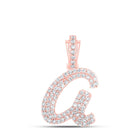 Romantic Rose Gold Diamond Initial Pendant - Personalized Elegance at Its Finest - Alternate view 1 from Splendid Jewellery