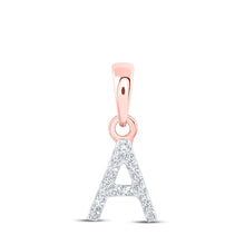 Load image into Gallery viewer, Rose Gold Diamond Initial Pendant: Personalized Elegance in Every Letter - Alternate view 1 from Splendid Jewellery