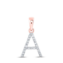 Load image into Gallery viewer, Rose Gold Diamond Initial Pendant | Personalized Elegance and Sparkle - Alternate view 1 from Splendid Jewellery