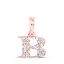 Load image into Gallery viewer, Radiant Rose Gold Diamond Initial Pendant - Personalized Elegance in 10kt Rose Gold - Alternate view 1 from Splendid Jewellery